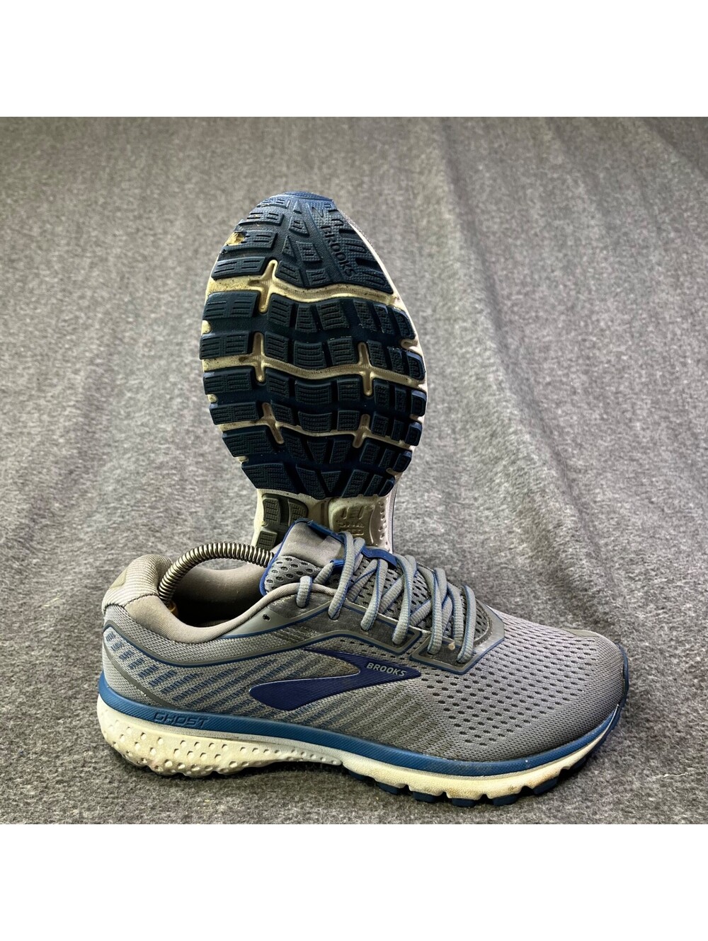 BROOKS GHOST Men's Size 9 Grey & Blue Athletic Running Shoes 1103161D003